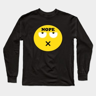 Nope Emoji Face Long Sleeve T-Shirt